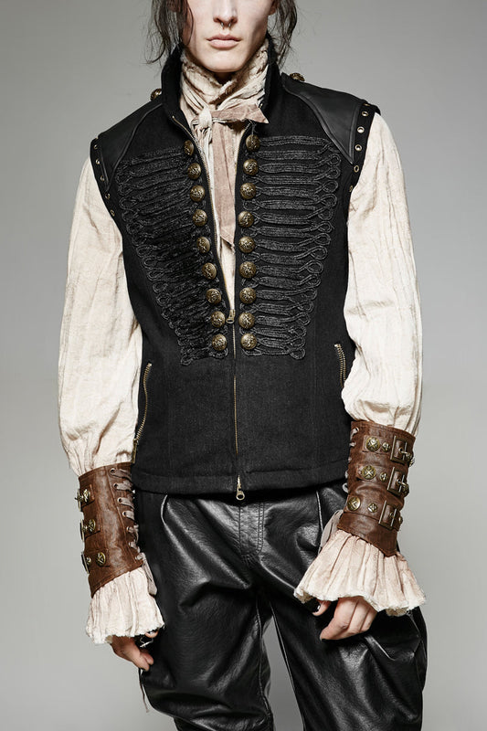 No-Sleeve Double-Breasted Retro Button Steampunk Waistcoat