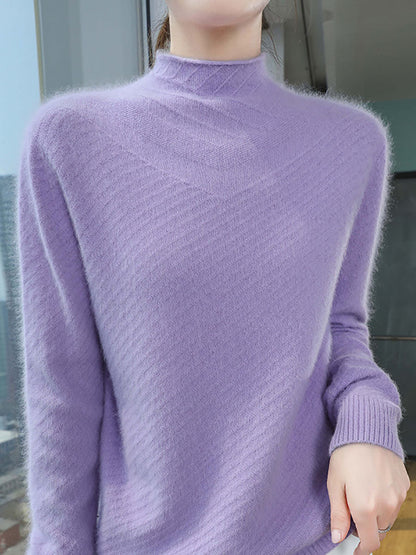 Women Autumn Half Turtleneck Wool Warm Knit Sweater AV1008