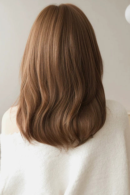 Coffee Milk Full Air Bangs Multi-Layer Collarbone Lolita Wig
