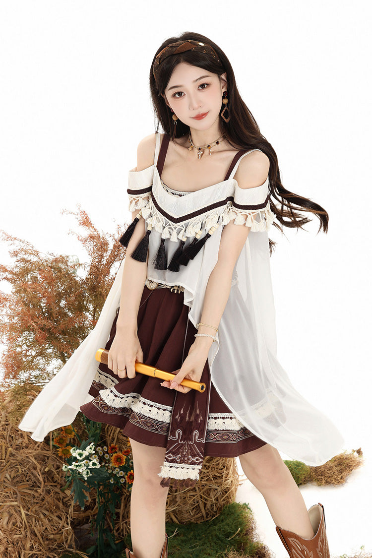 Wilderness Dream Square Collar Embroidered Lolita Jumper Set