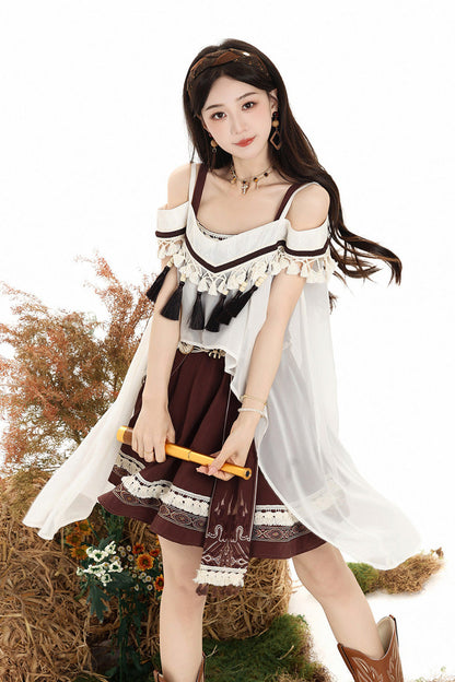 Wilderness Dream Square Collar Embroidered Lolita Jumper Set