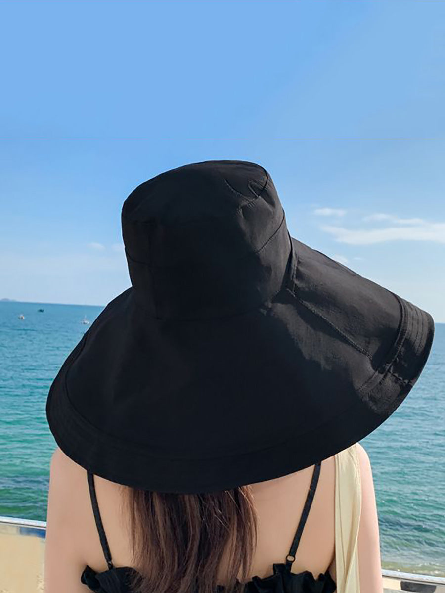 Wearing Brim Women Large Casual Hat Dual-side Sunproof