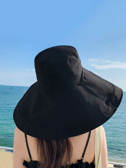 Wearing Brim Women Large Casual Hat Dual-side Sunproof