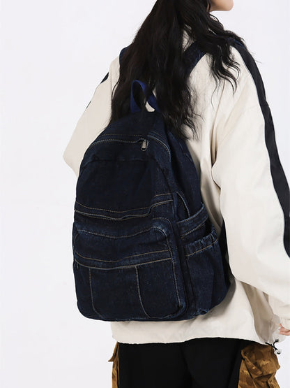 Vintage Denim Spliced Large Capacity Shoulder Bag CV1024