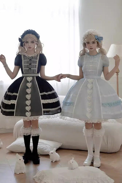 Princess-Style JSK Dress with Bowknot Cardigan and Short Sleeves in Two Colors - RoyalSweet