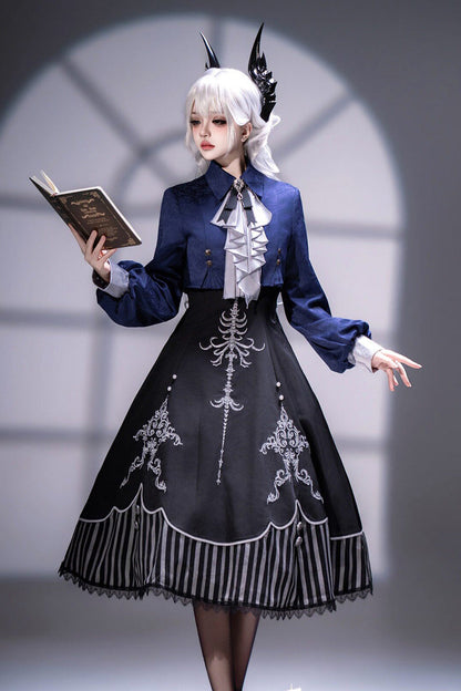 Vintage Elegant Lolita JSK Dress Set with Embroidery