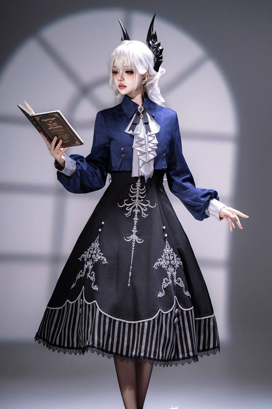 Vintage Elegant Lolita JSK Dress Set with Embroidery