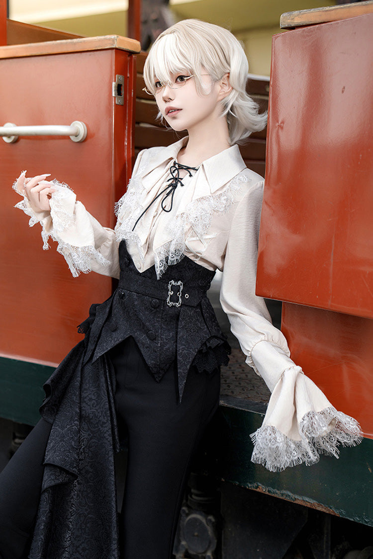 Ebony Long-Sleeve Pirate Style Gothic Trousers - Gold Hunter