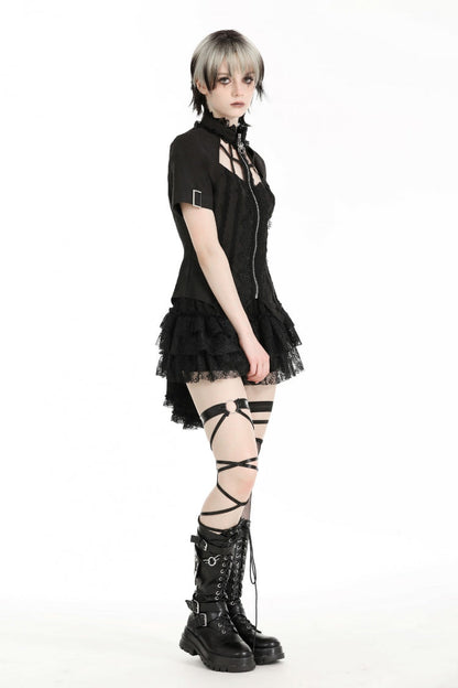 Spider-Shaped Cut-Out Punk Blouse for Women