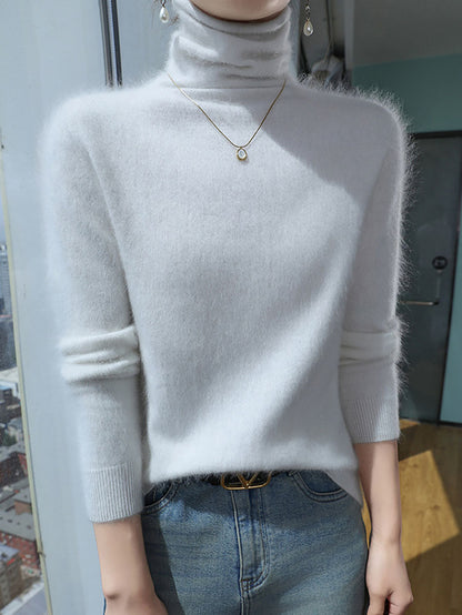 Women Autumn Turtleneck Wool Soft Warm Knit Sweater AV1029