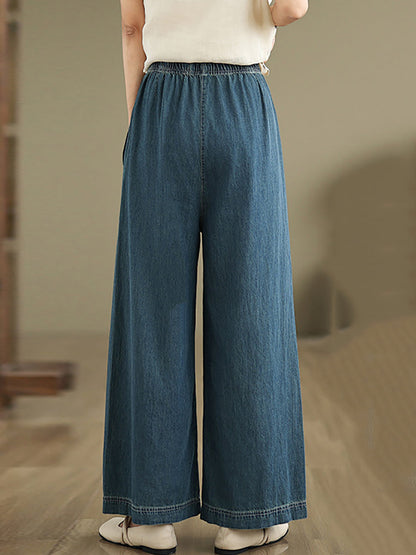 Women Artsy Summer Loose Denim Wide-leg Pants AS1031