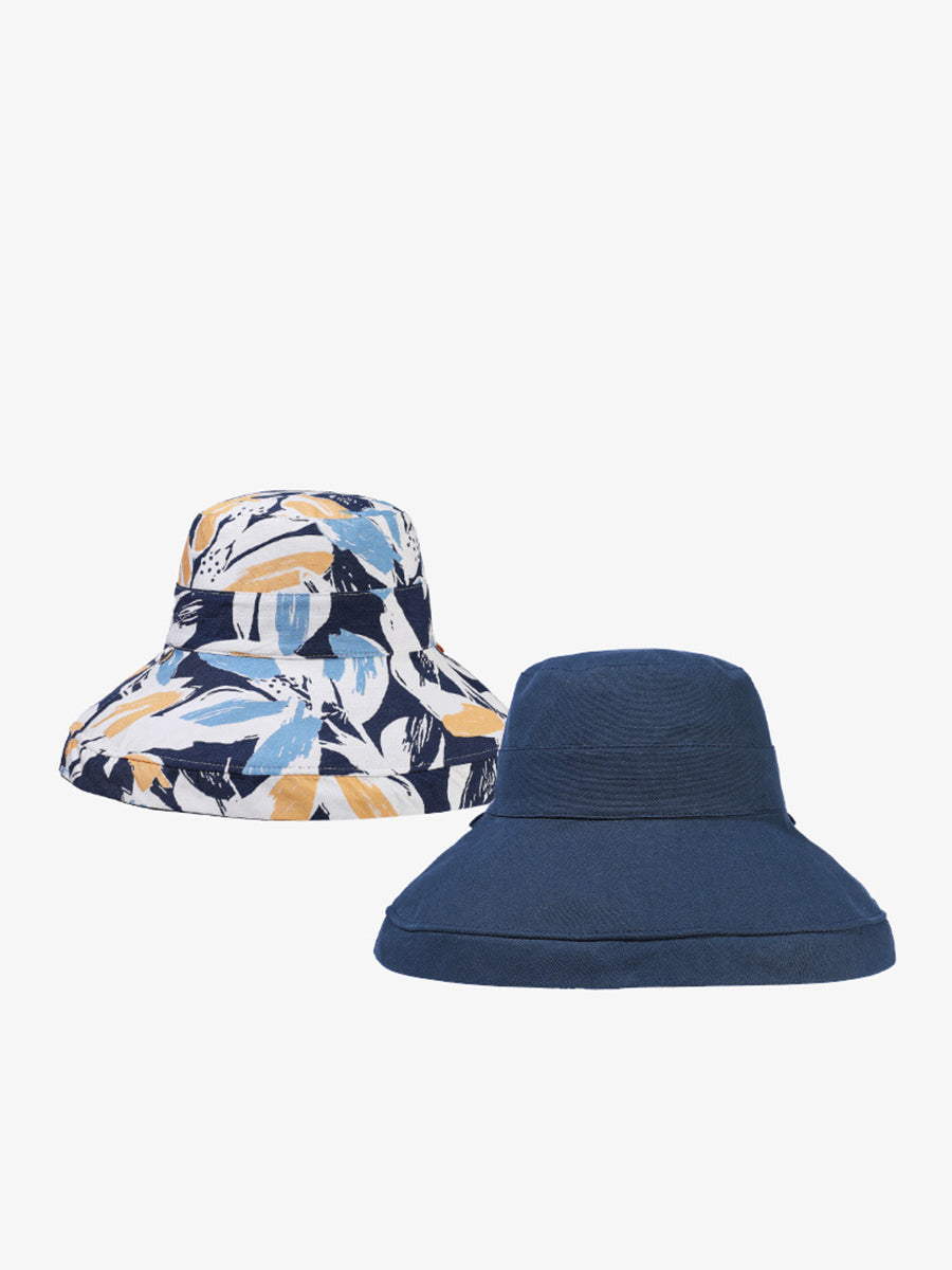 Hat Summer Sunproof Dual-side Flower Women Wearing