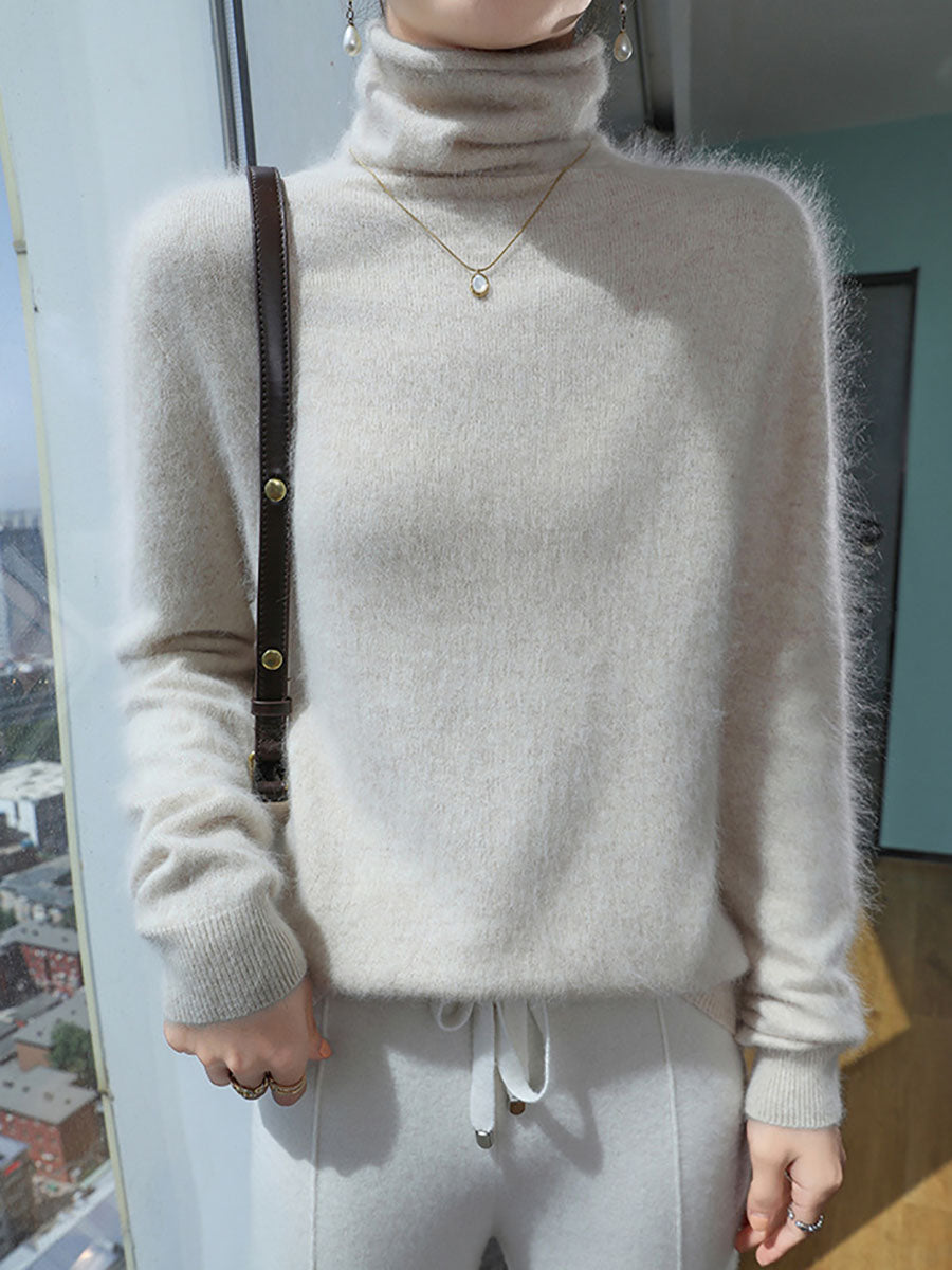 Women Autumn Turtleneck Wool Soft Warm Knit Sweater AV1029