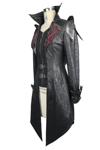 Charcoal Ember Hooded Leather Jacket with Scorched Accents