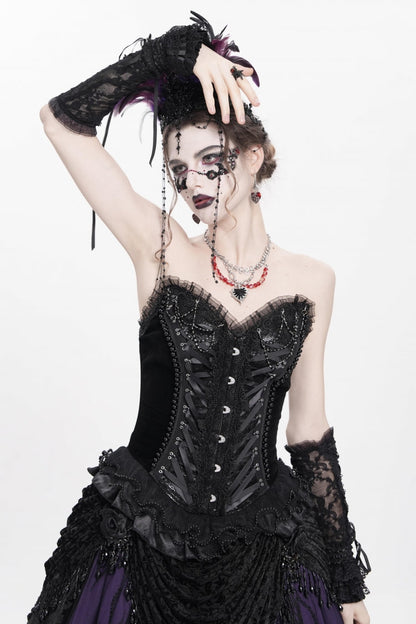 Victorian Beaded Lace Overbust Corset