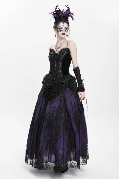 Victorian Beaded Lace Overbust Corset