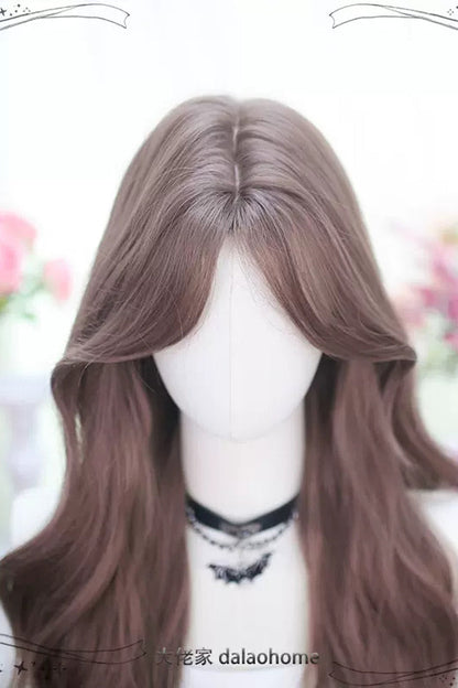 Rose Pink Milk Tea Long Curly Lolita Hairpiece
