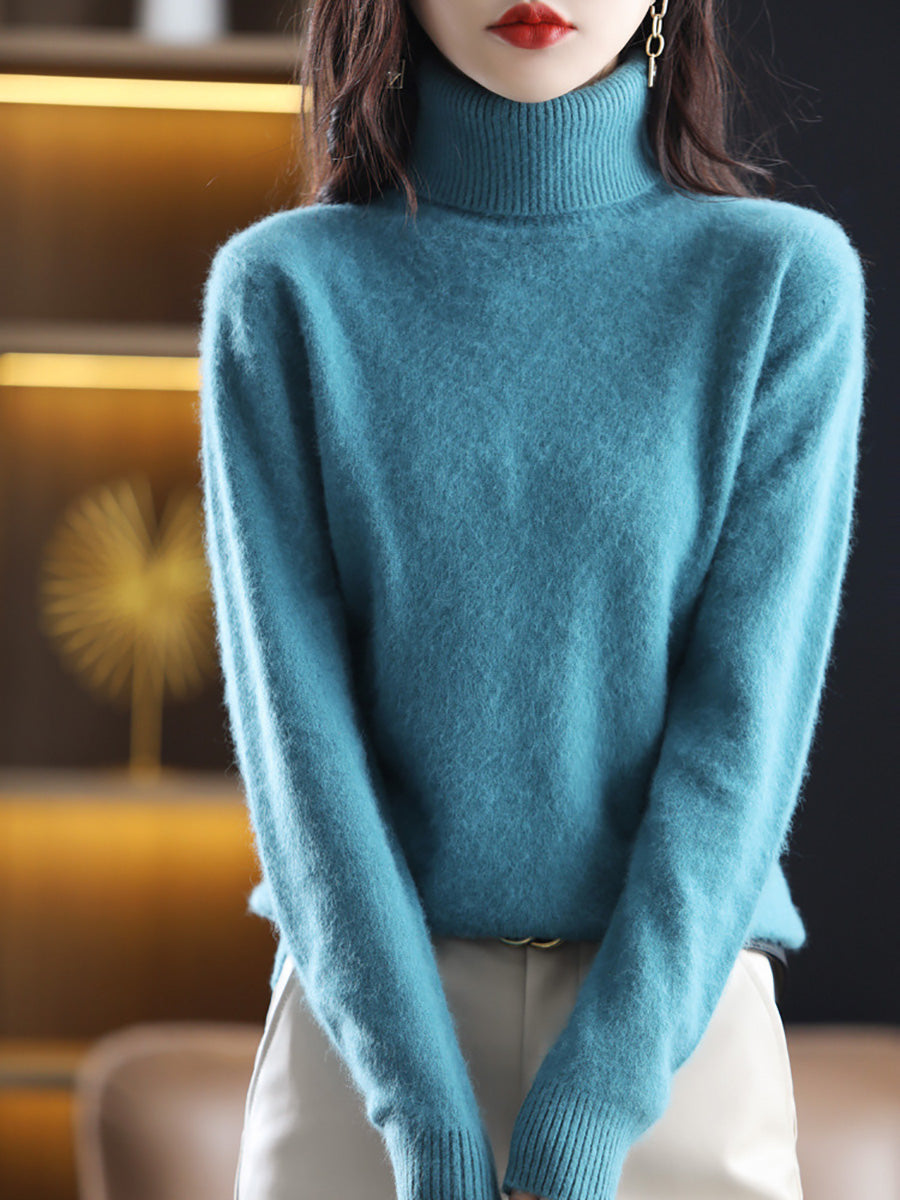 Women Autumn Casual Turtleneck Soft Cashmere Sweater AK1029