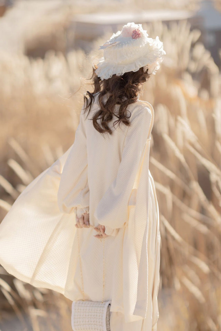 Ivory Chinese Bronzing Floral Embroidery Sweet Lolita JSK