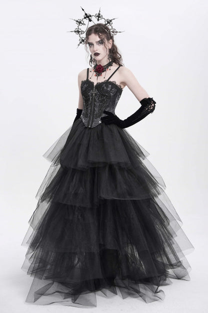 No-Sleeve Embroidery Chain Gothic Waistcoat