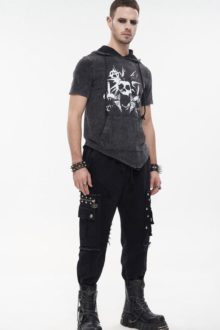 Obsidian Pentagram Chain Embellished Trousers