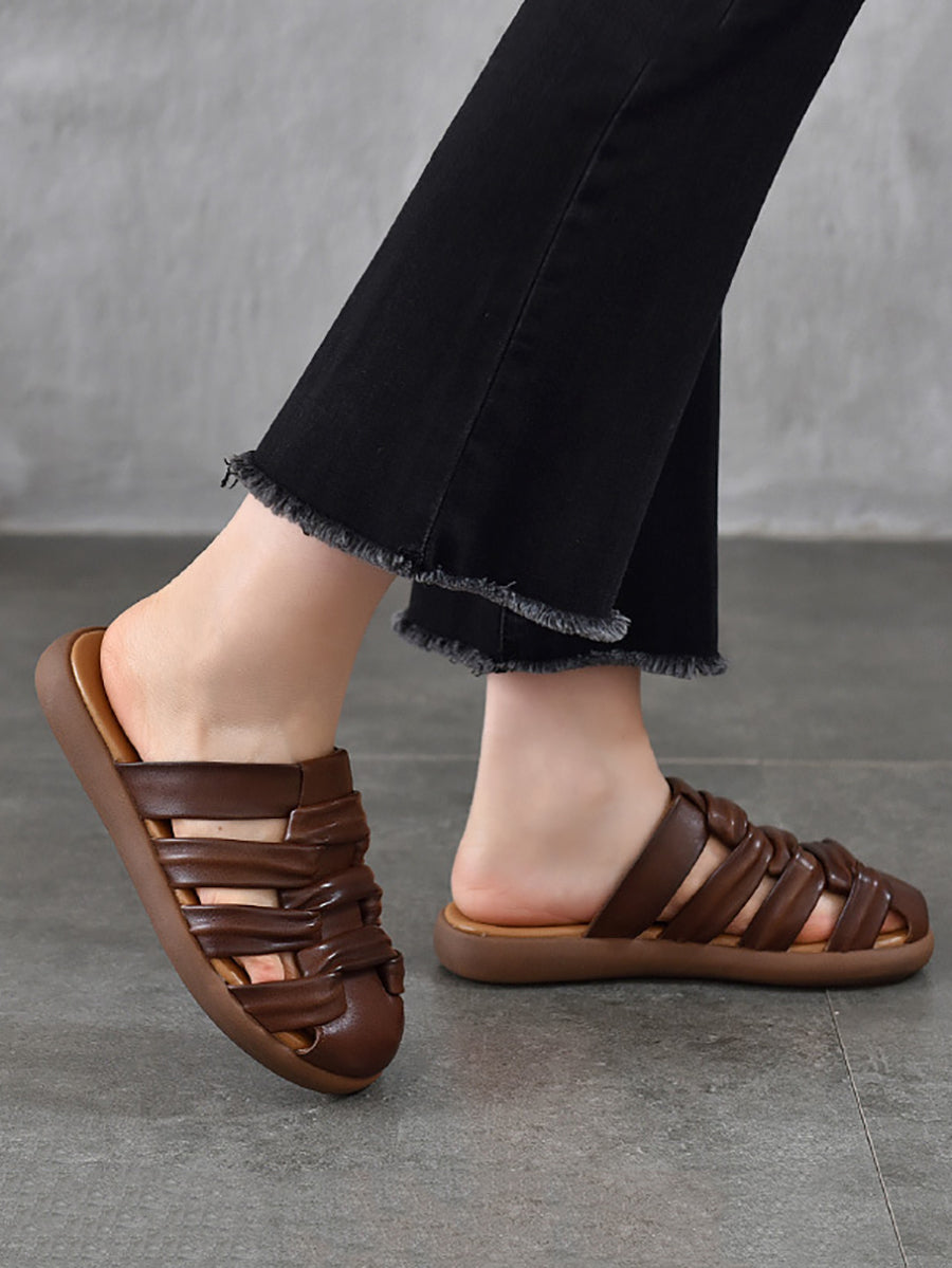 Casual Women Sandals Summer Genuine Leather