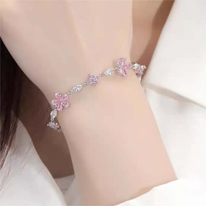 Crystal Cherry Blossom Bracelet GEM017