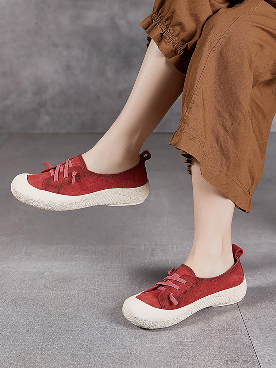 Casual Genuine Leather Flat Women Summer Shoes