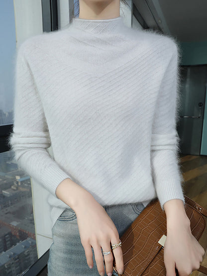 Women Autumn Half Turtleneck Wool Warm Knit Sweater AV1008