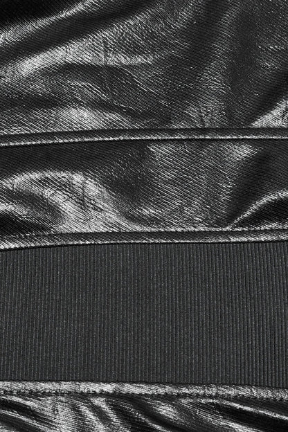 No-Sleeve Faux Leather Zippered Punk Waistcoat