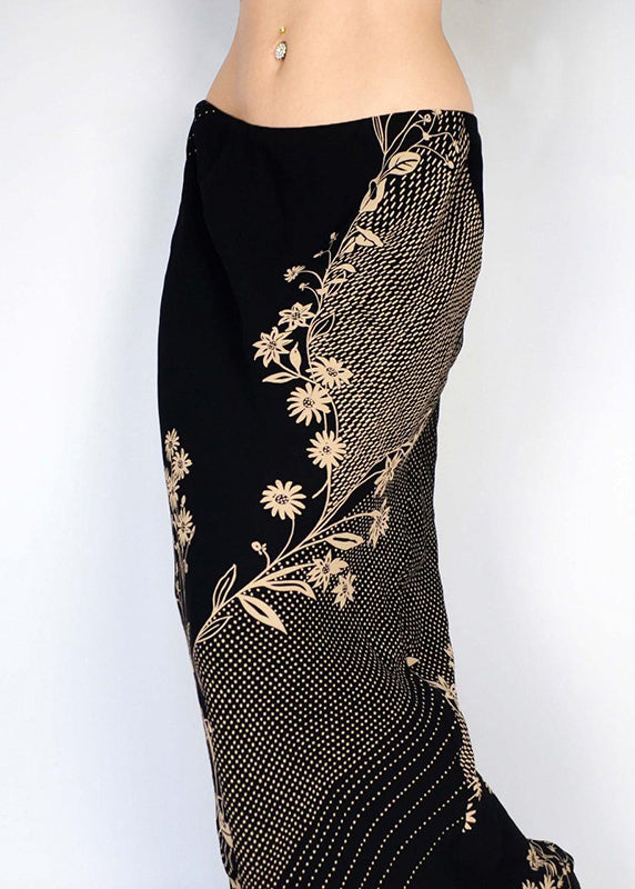 Art Low Waist Skirts Print Spring Holiday Black