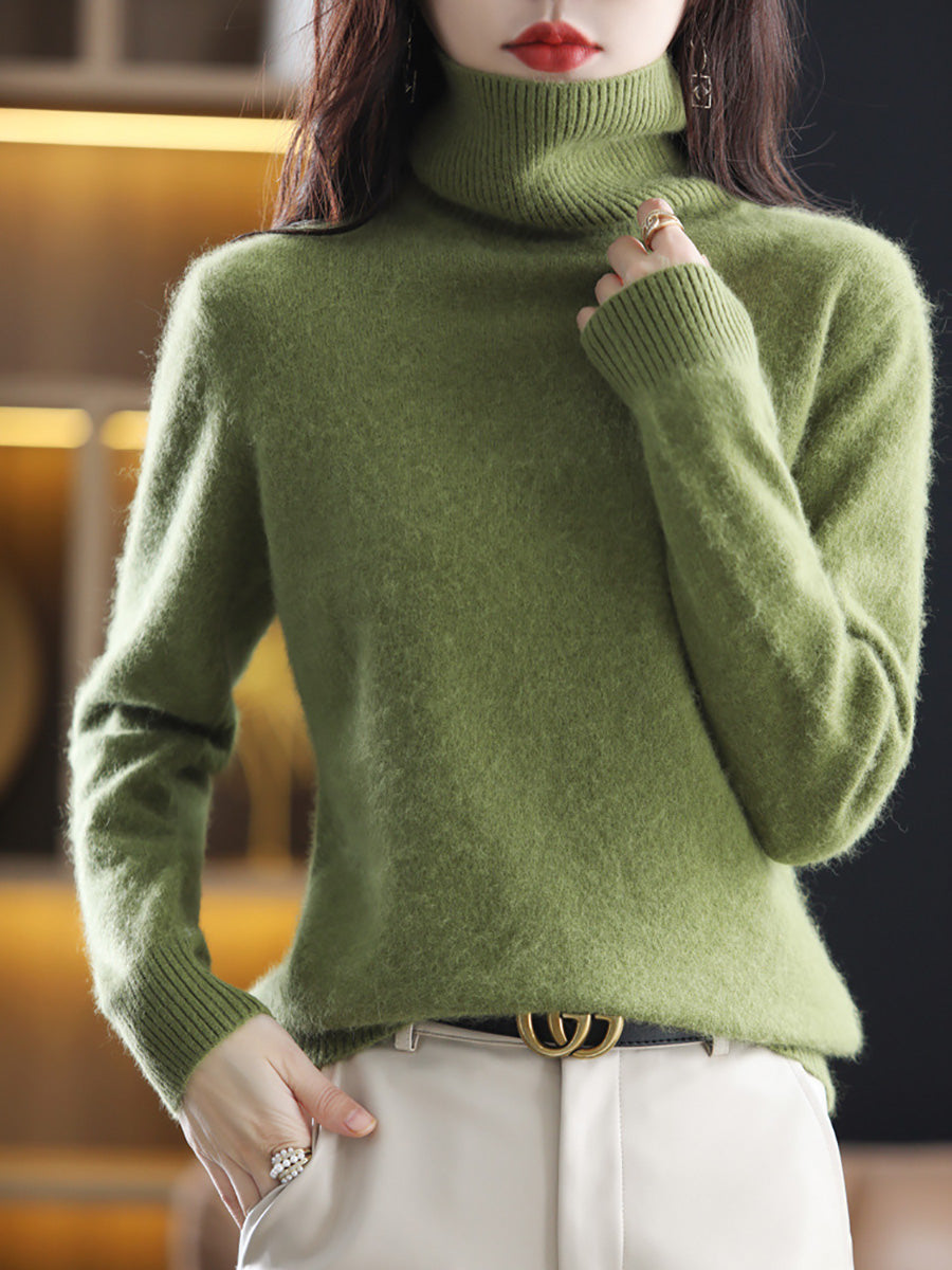 Women Autumn Casual Turtleneck Soft Cashmere Sweater AK1029