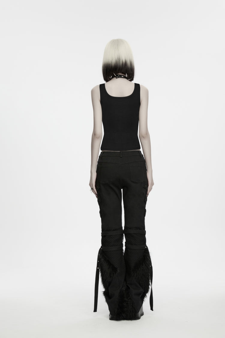 Strappy Slim-Fit Punk Vest with Bold Print