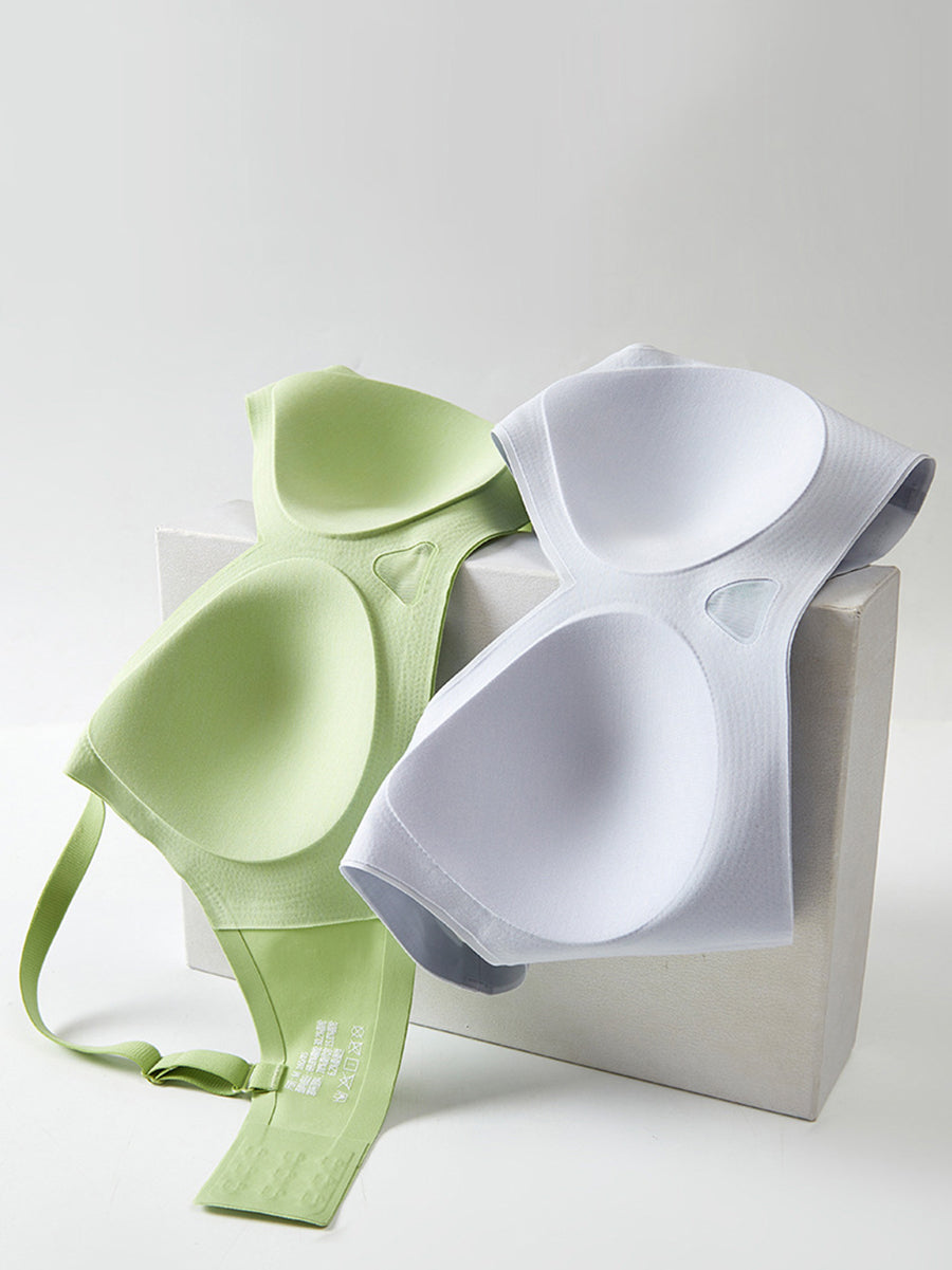 Cup Pure Artsy Fixed Color Satin Bra Women