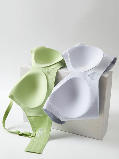 Cup Pure Artsy Fixed Color Satin Bra Women