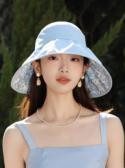 Floral Summer Sunproof Bowknot Women Artsy Hat