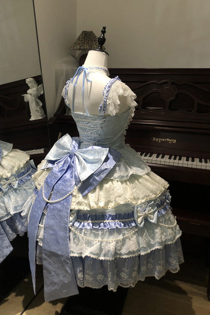 Falling Sakura Ruffle Hanayome Bow Lace Plus Size Princess JSK