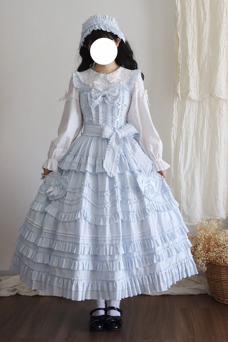 Heart In Love Ruffle Bow Sweet Lolita Jumper Dress