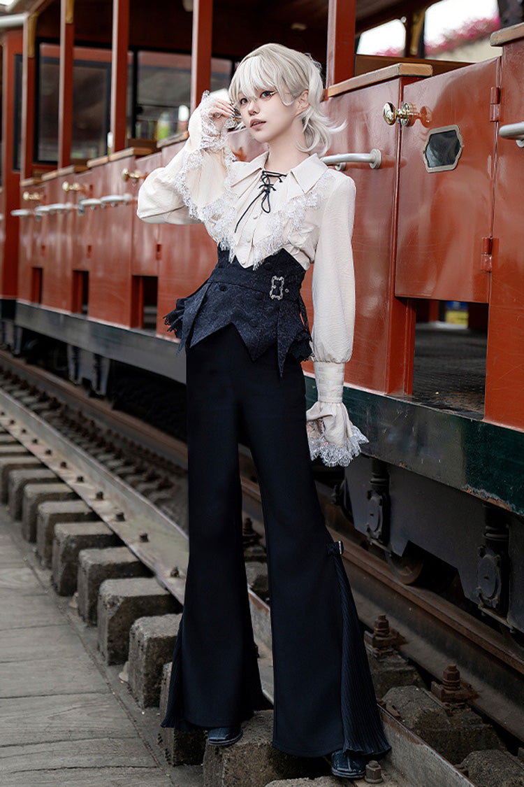 Ebony Long-Sleeve Pirate Style Gothic Trousers - Gold Hunter