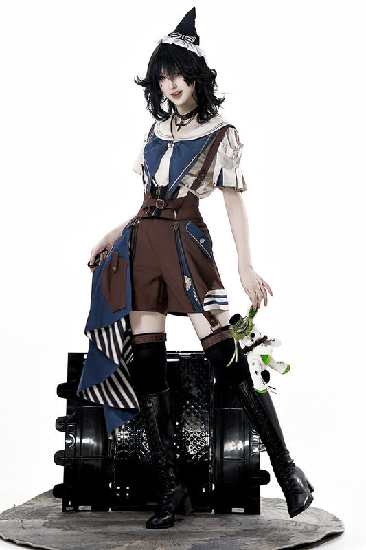 Wonder Equipment Inventor Ouji Punk Lolita Bib Shorts