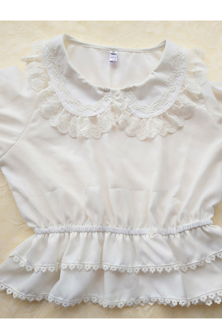 Ivory Chiffon Doll Collar Half-Sleeve Sweet Lolita Shirt