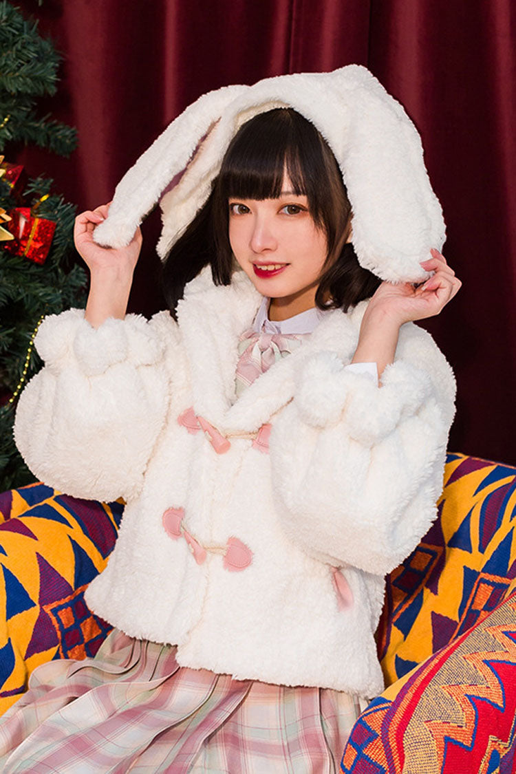 Ivory Winter Long-Sleeve Rabbit Ear Sweet Lolita Coat