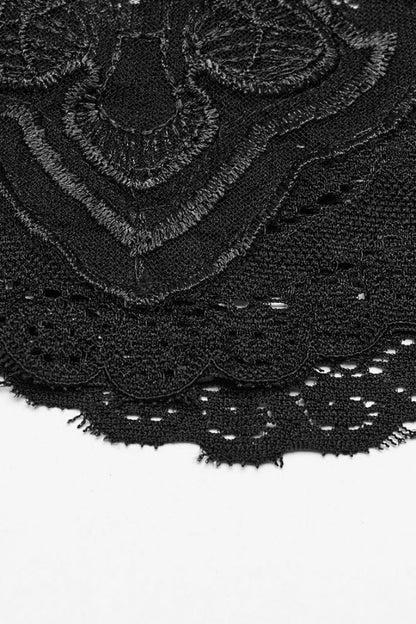 No-Sleeve Cross Embroidery Lace Gothic Waistcoat