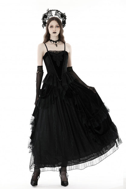 No-Sleeve Floral Velvet Gothic Corset Top