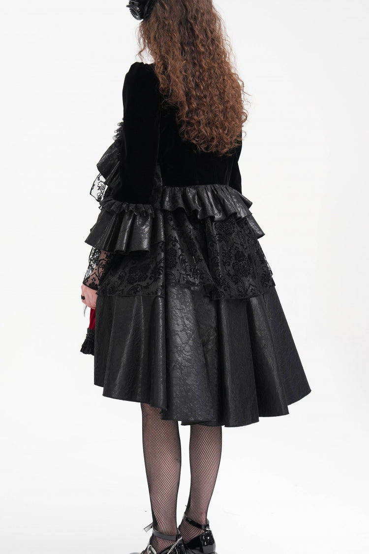 Ruffled Lace Gothic Jacket - Women's Dark Mesh Style