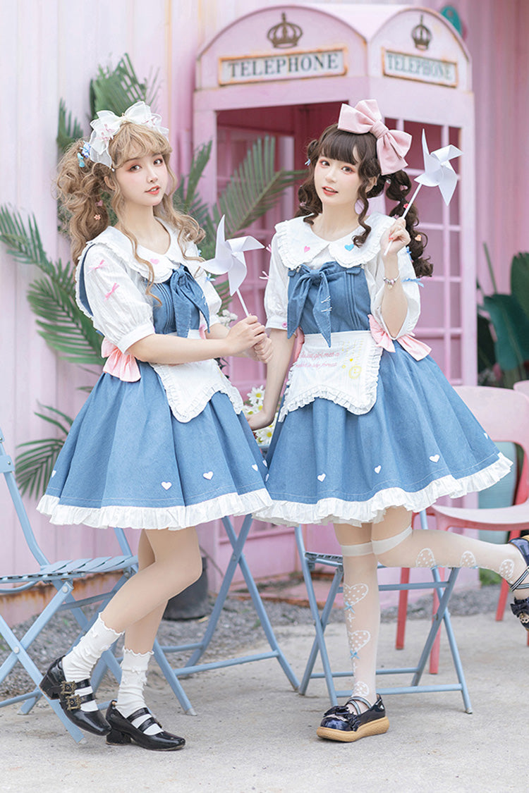 Azure Cowboys Are Busy Ruffle Bow Sweet Lolita Strap Gown