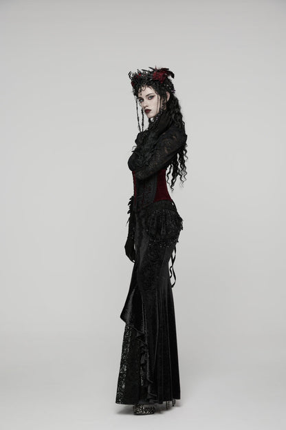 Cut-Out Lace Slim Fishtail Skirt for Women - Palace Cosplay
