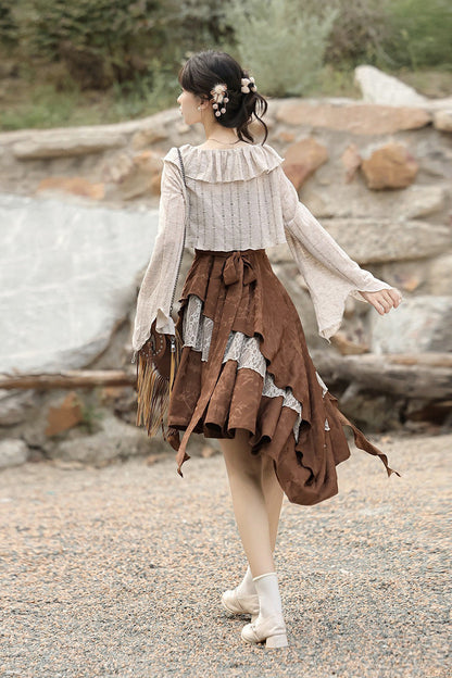 Dune Traveler Asymmetric Punk Vintage Lolita Jumper Set