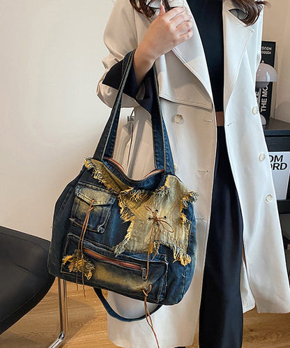 2024 New Casual Denim Large Capacity Shoulder Bag HJ1058