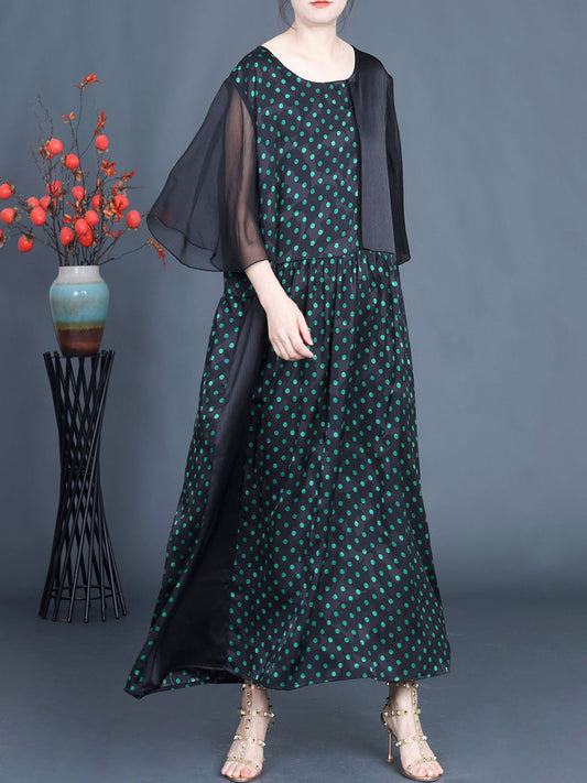 Robe longue ample à pois artistiques d'été pour femmes BN1044